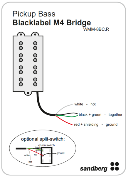 Preview: Sandberg Black Label Pickup M4 Bridge